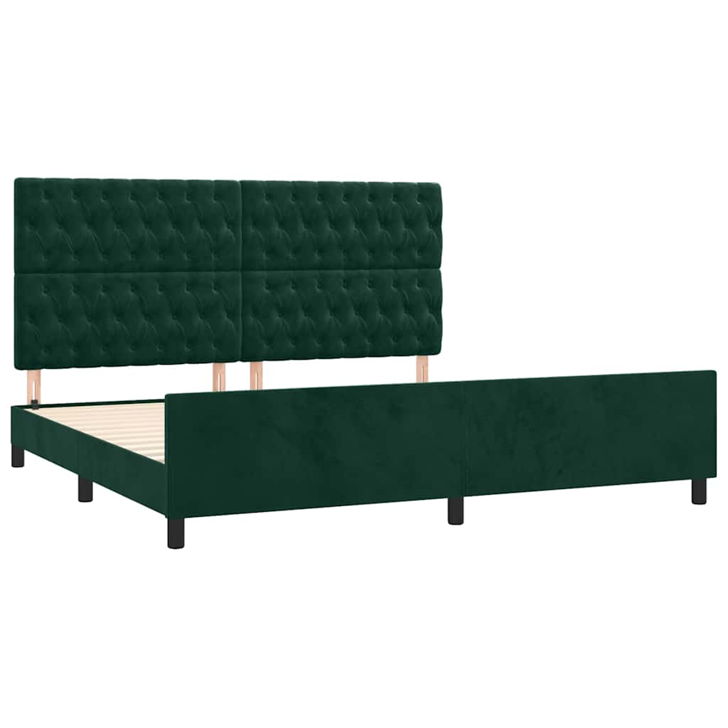 Bed Frame without Mattress Dark Green 200x200 cm Velvet
