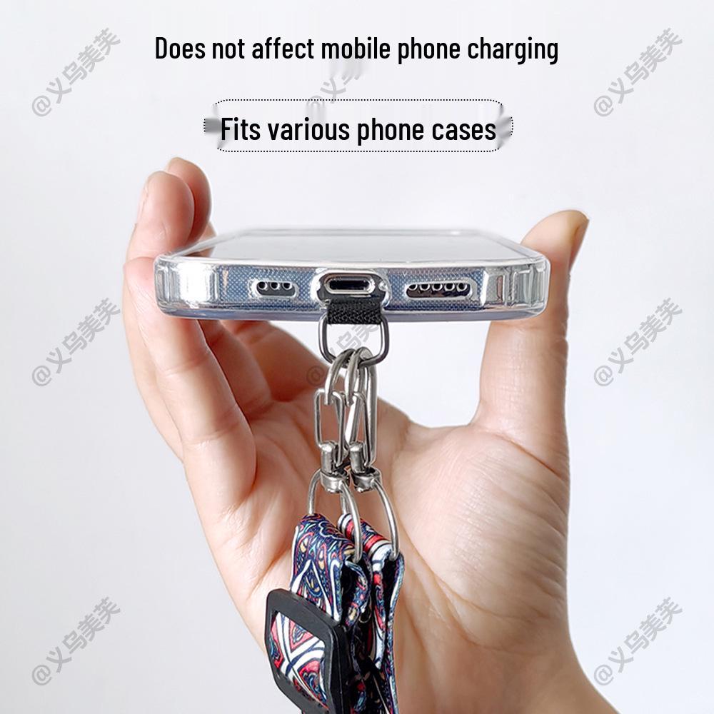 Adjustable Ethnic Style Crossbody Phone Lanyard for Travel & Mountaineering