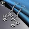 Boucles d'oreilles pendantes en argent sterling 925, chaîne à trois serpents, étoile, bijoux