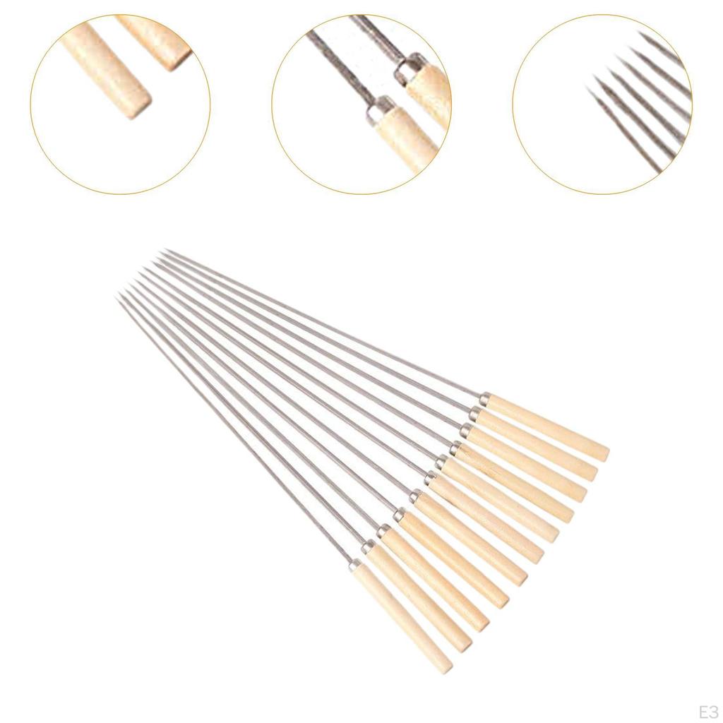 50 Pieces Barbecue Skewers for Grilling Reusable Metal Kabob Chicken, Meats, Prawn,