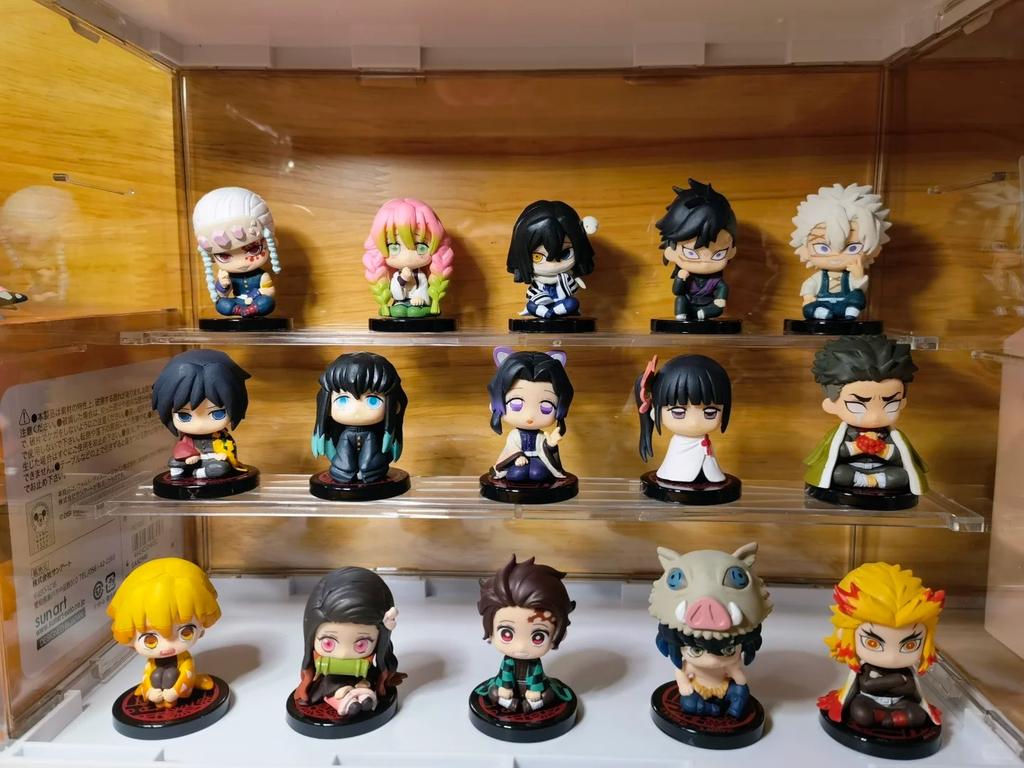 5 Style/Set Q Version Demon Slayer Sitting Ghost Doll Tanjiro Nidouzi Inosuke Zenizu Figure Action Figure Movie Model Toys Doll