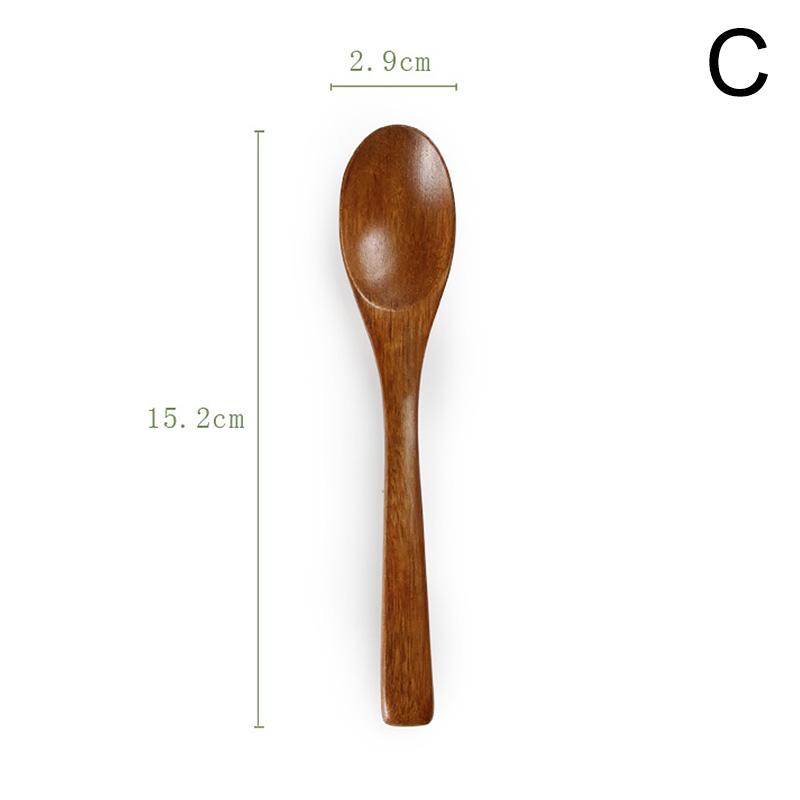 1PC High-Quality Kitchen Home Tableware Natural Wood Soup Spoon Practical Teaspoons Creative Solid