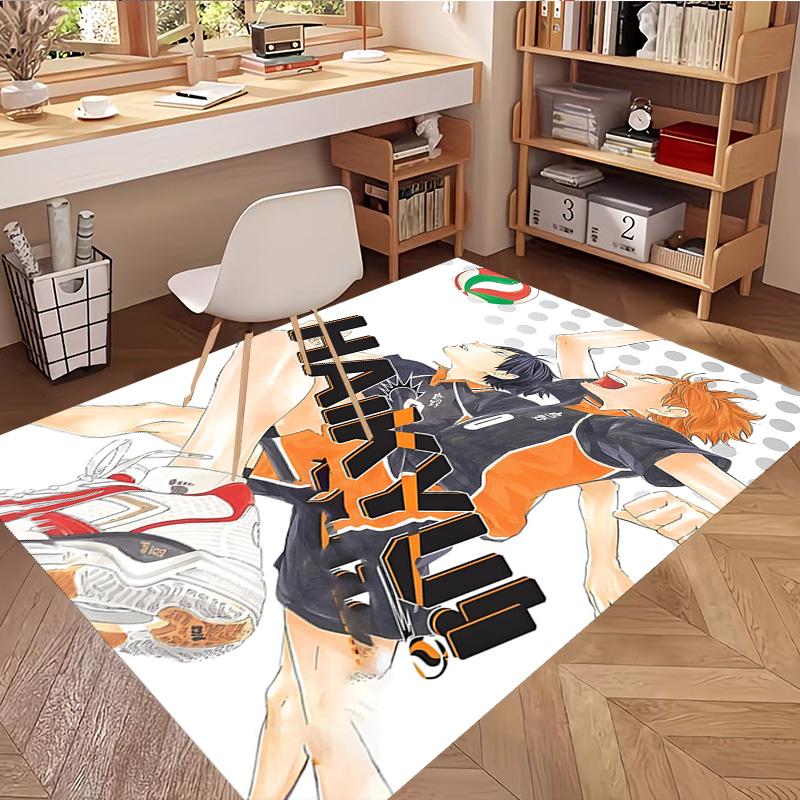 Haikyu Print Rug, Washable Floor Carpet, For Entryway Dorm Laundry Room Office Study, Home Decor Birthday Christmas Gift