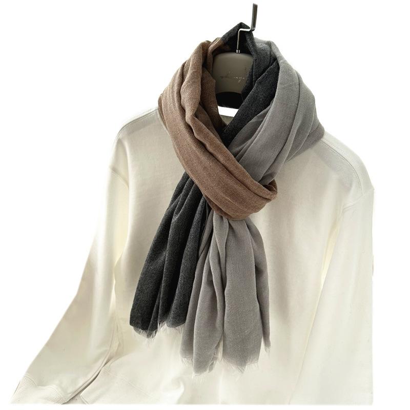 Warm Thorn Wool Scarf for Women Autumn and Winter Imitation Cashmere Light and Color Matching Scarf