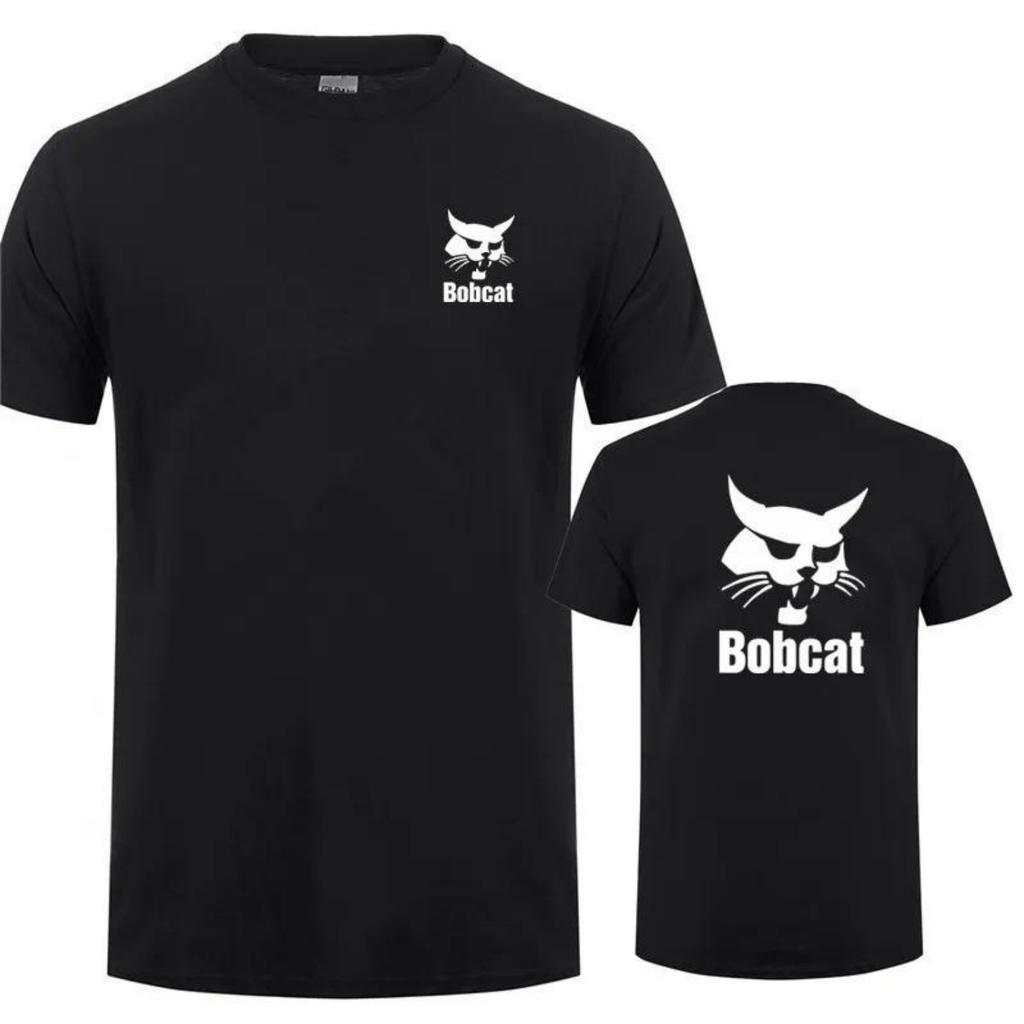 Maglietta Bobcat Estiva Uomo Manica Corta Cotone Magliette con Logo Bobcat Macchinari Pesanti Stampata Girocollo Confortevole Uomo Top