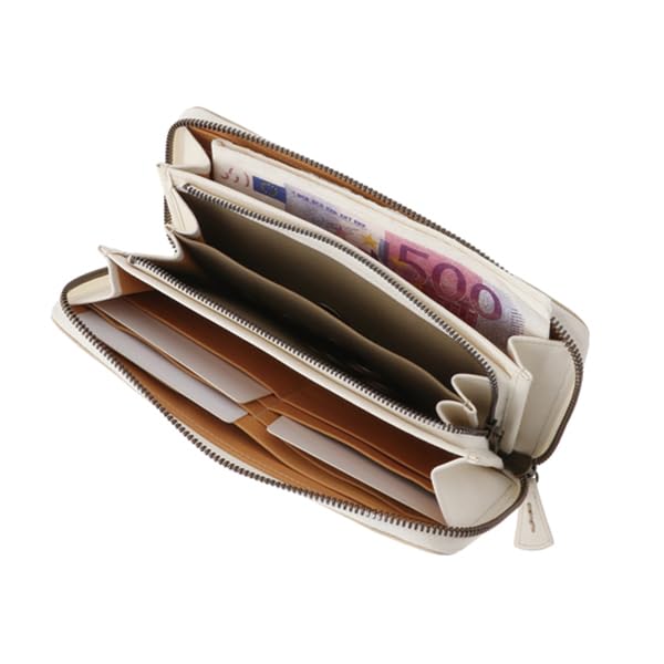 Runde lange Brieftasche mit Cutwork in Weinrot [Genten]