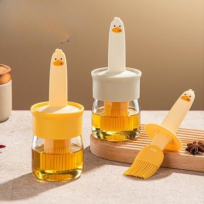 Silicone Kitchen Silicone Glass Integrated Oil Bottle Brush, Oil Brush Brush, High-temperature Resistant Household Barbecue Bottle