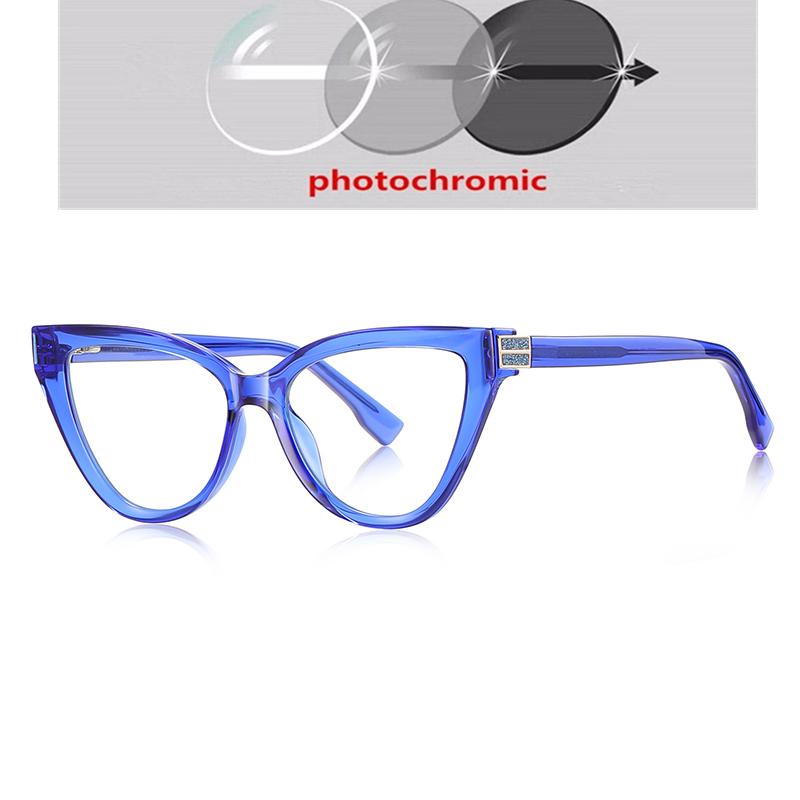 Luxury Cat'S Eye Fashion Women Myopia Glasses Big Frame  Anti-Blue Light  Prescription Eyewear -0.5 -0.75 To -6.0