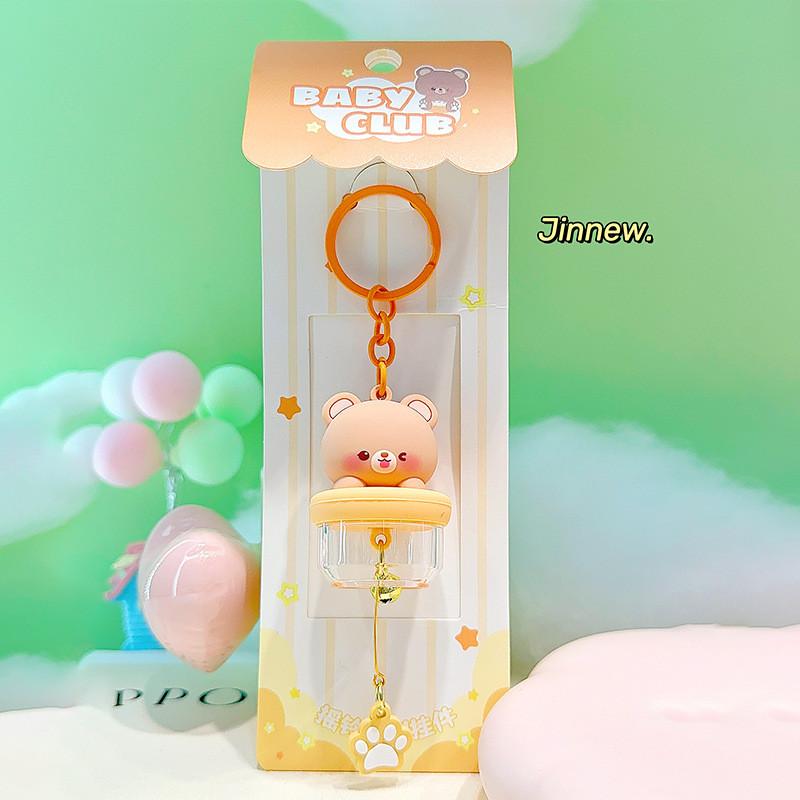 Whimsical Jinnew Baby Club Cartoon Rattle Keyring In Adorable Bear Panda Bunny Colors Dog