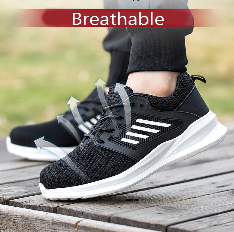 

Safety Work Shoes Steel Toe Protective Boots Women Men Anti-Punctur Work Boots Indestructible Safety Shoes Outdoor Sneaker Black 37
