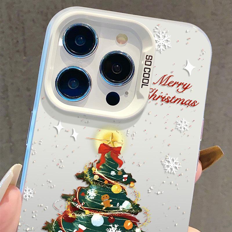 Silver iPhone 17 Christmas Tree Phone Case for Apple 15 Pro Max, 14 Pro, 13, and 16 Pro (Cross-border)
