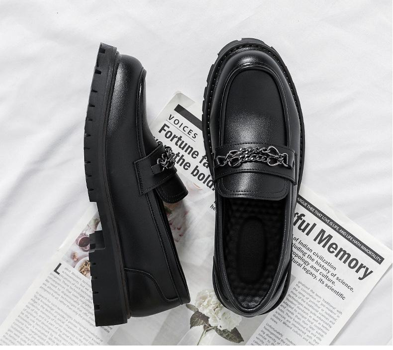 Herren Retro Leder Slipper: Brogue Slipper im britischen Stil mit dicker Sohle für Friseure