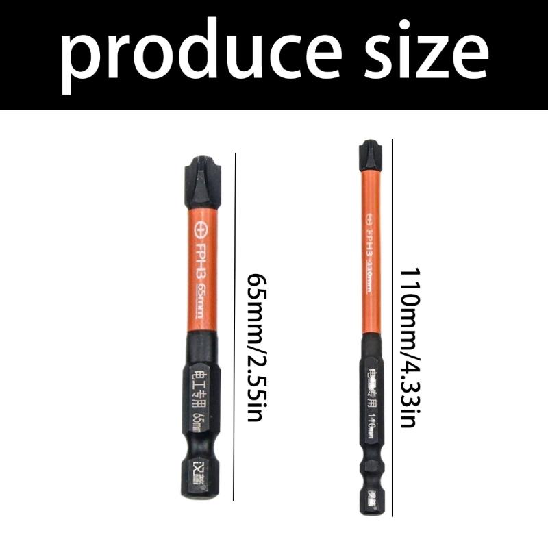 Professional Electrician Screwdriver 3pc Magnetic Driver Set High Hardness Alloys Steel Corrosion Resistant Black Phosphating Treatments