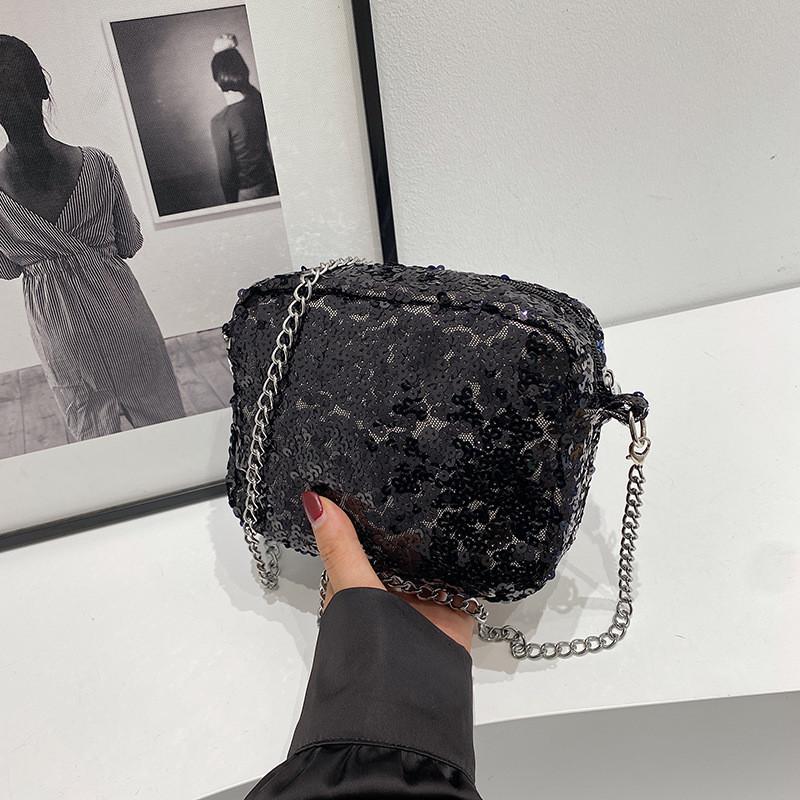 Stylish Sequined Shoulder Bag For Women In Silver Black And Pink Perfect For Casual Outfits