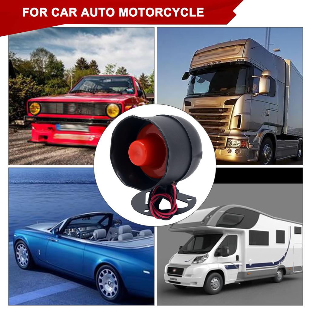 Allarme per auto Sistema di sicurezza per veicoli Corno antifurto Sirena di allarme 12V 105dB Corno per auto moto