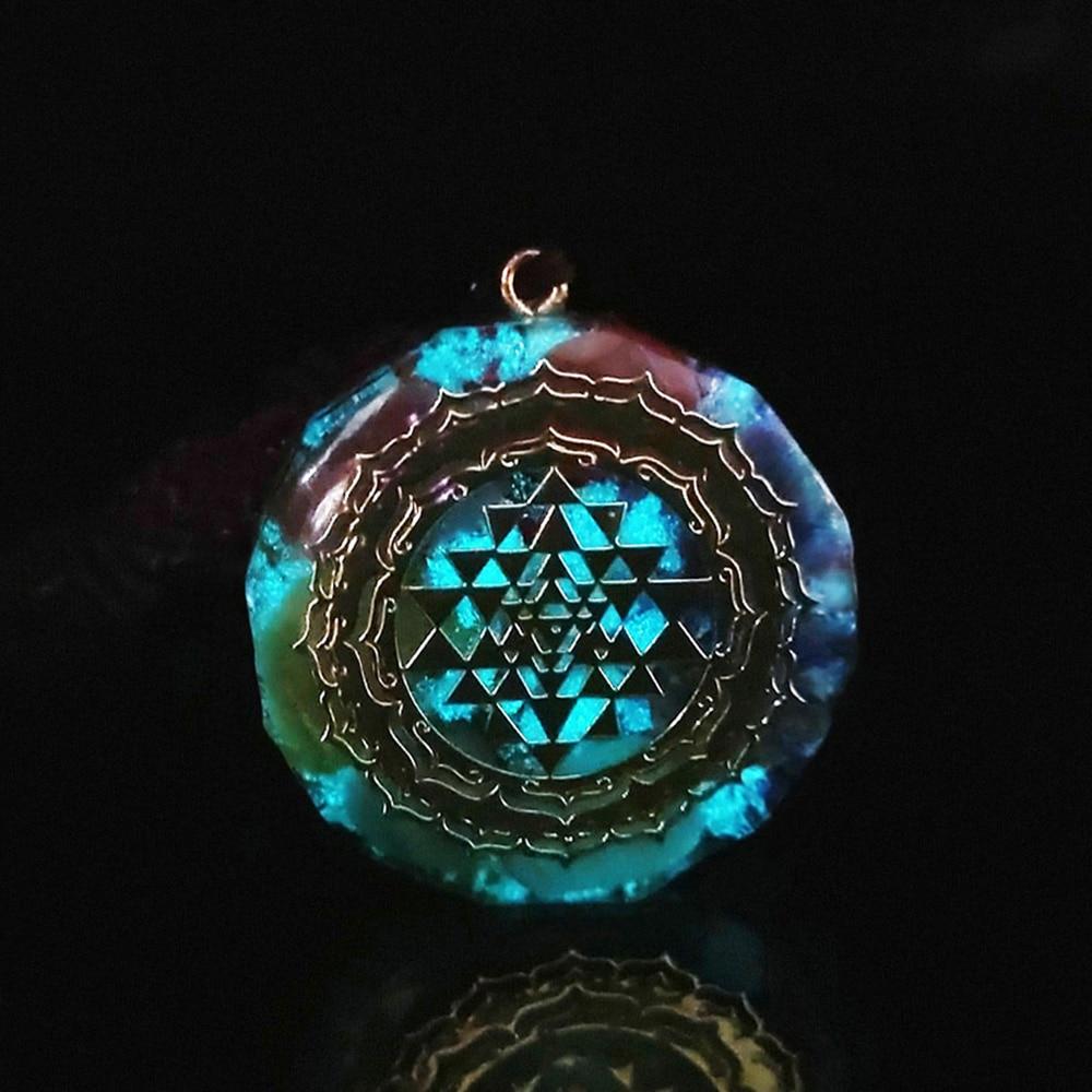 Orgonite Pendant Sri Yantra Necklace Sacred Geometry Chakra Energy Necklace Meditation Jewelry
