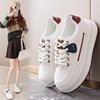 2025 spring and autumn new shoes versatile popular white shoes women's thick baseplate shoes casual shoes muffin sports shoes