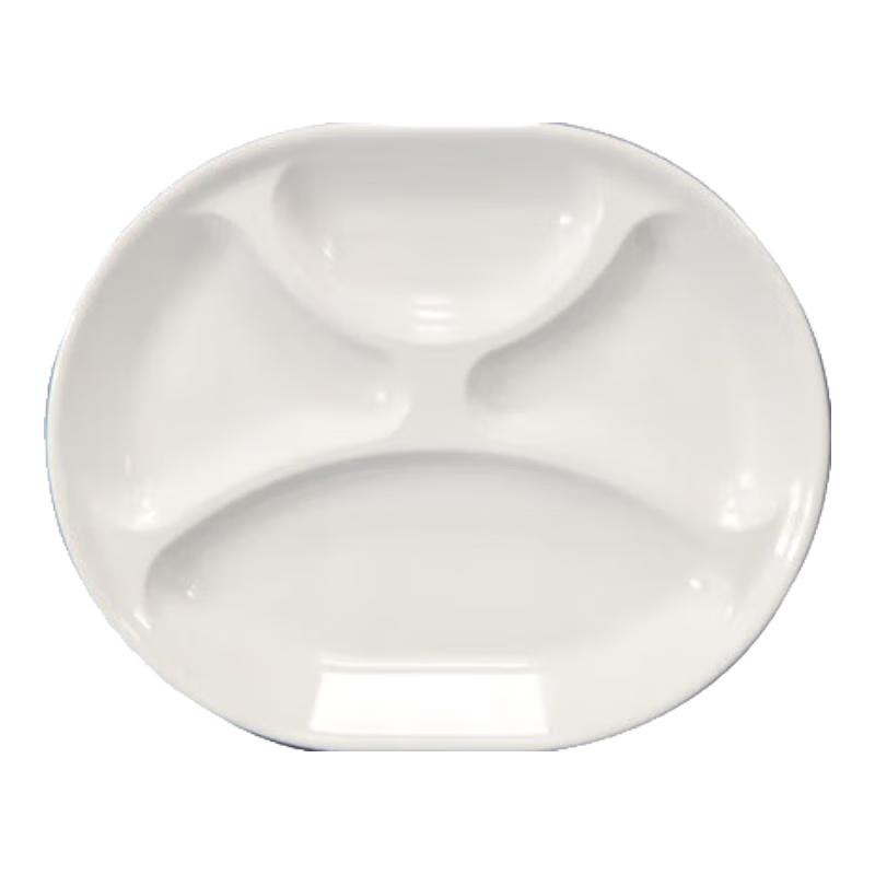 Huili White Melamine Divided Fast Food Tray