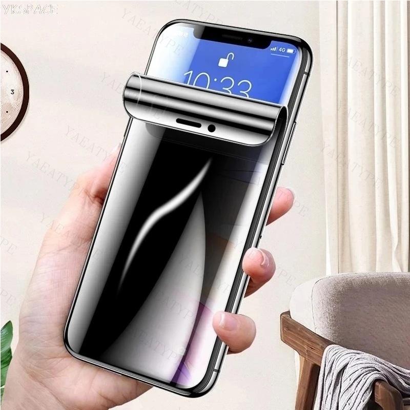 Privacy Hydrogel Film, 2 Pieces, for iPhone 14 13 12 11 15 16 17 Pro Max Plus Mini Anti-Spy Screen Protector for iPhone X XR XS Max