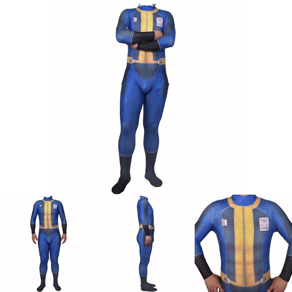 Authentisches Fallout 4 Überlebender Cosplay für Nate Vault 111 Jumpsuit Bodysuit für Halloween