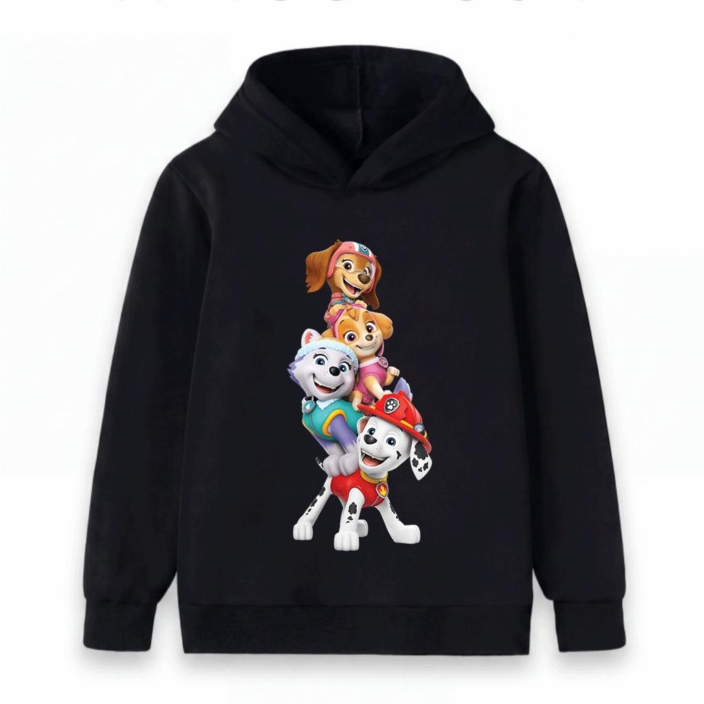 Cartoon Puppy Group Print Kids Hoodie Sweatshirt Boys Girls Casual Long Sleeve Pullover Top for Toddlers