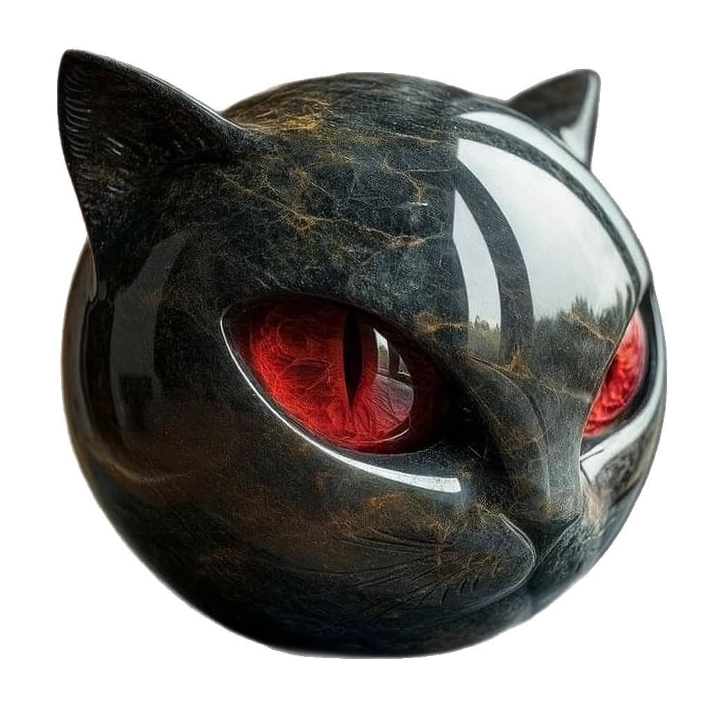 Luxury Black Cat Figurine Modern Minimalist Home Decor Synthetic Resin Craft Artwork Purple Blue Green Yellow Red Color 