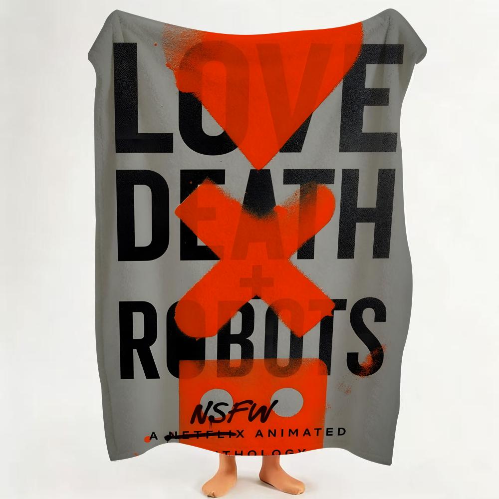 

animation L Love D Death R Robots Throw Flannel Throw Blanket Suitable for Sofa Living Room Bedroom 75cmx90cm