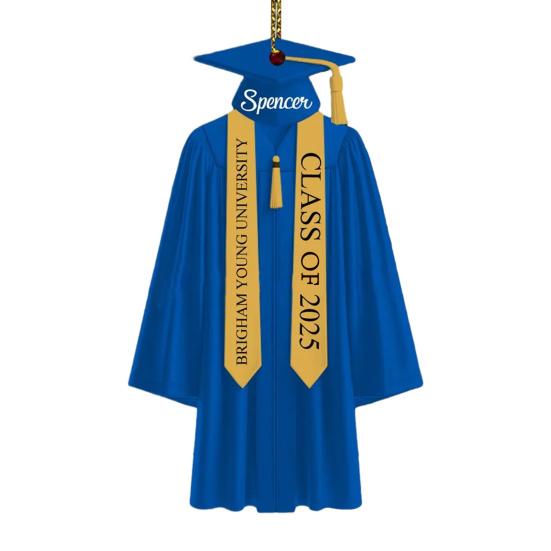 2D Personalized Graduation Ornaments Class of 2025 Graduation Gown Hanging Decoration Custom Name Year Acrylic Keepsake High School College Grad Gift