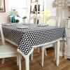 Nordic Style Christmas Plaid Tablecloth Soft Cotton Linen Map with Lace Hem Modern Rectangular and Round Cover for Dining Table