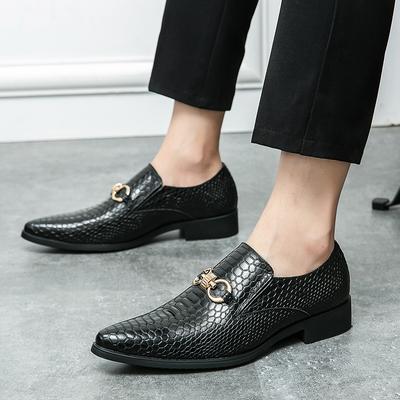 Mode Modemarke Schlangenleder Muster Design Luxus Hochwertige Dekorative Schnalle Herrenschuh Bequem Heller Spitz zulaufender Slipper