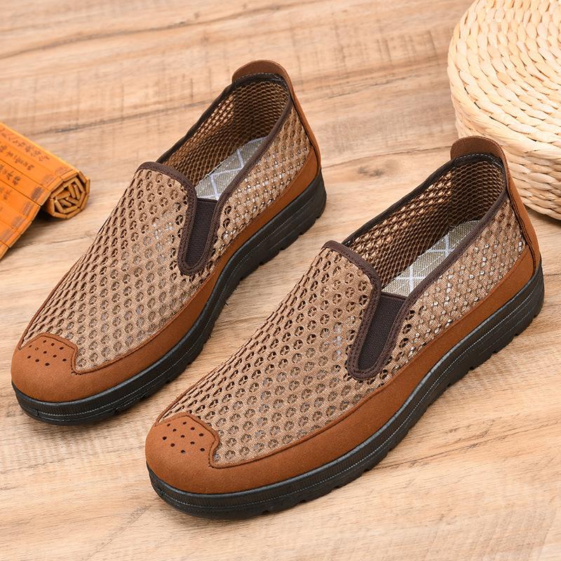

Summer mesh hollow casual shoes soft sole breathable cloth shoes men s shoes medium and old 39