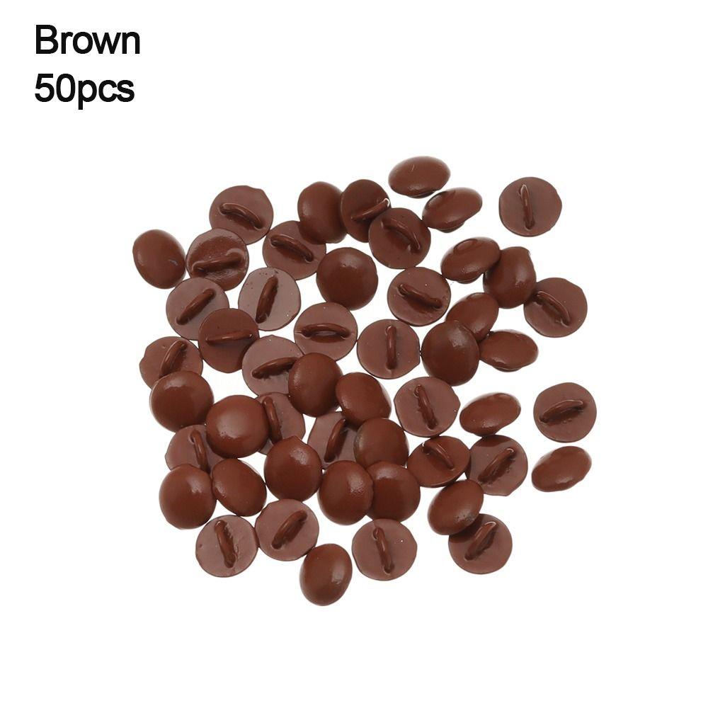 

High Quality DIY Mini Solid Round Buttons Belt Buckles 1/6 Dolls Clothing Doll Ultra-small Buckle коричневый