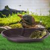 Turtle Bathing Pool Large Size Tortoise Water Dish Round Hole Turtle Climbing Toy With Drainage Pipe Tortoise Aquarium Ornament