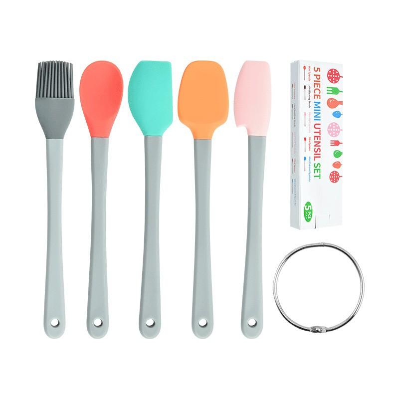 

5-piece Set Baking Mini Children s Complementary Food Utensils Plastic handle 5piece set