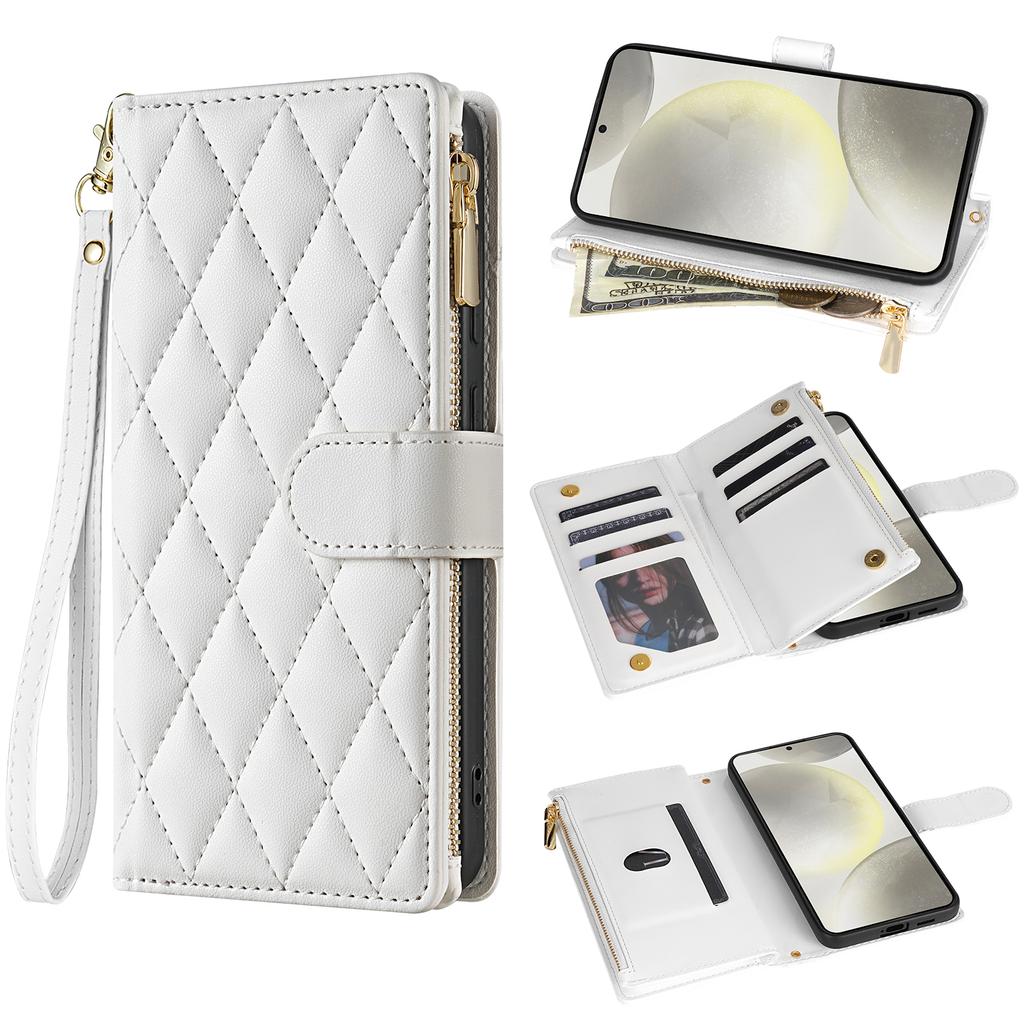 Custodia a Portafoglio Lusso a Tracolla in Pelle a Libro con Slot per Carte Magnetiche per Samsung S26 Ultra S25 Plus S24 S23 A36 A56 Tasca con Cinturino