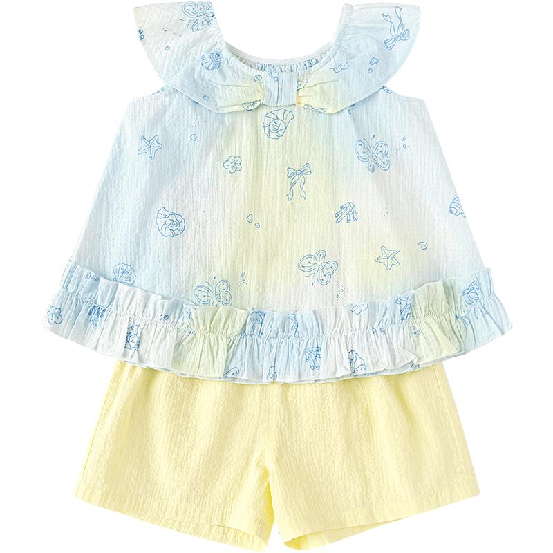 BalaOne Baby Girl's Short Sleeve Two-Piece Set
