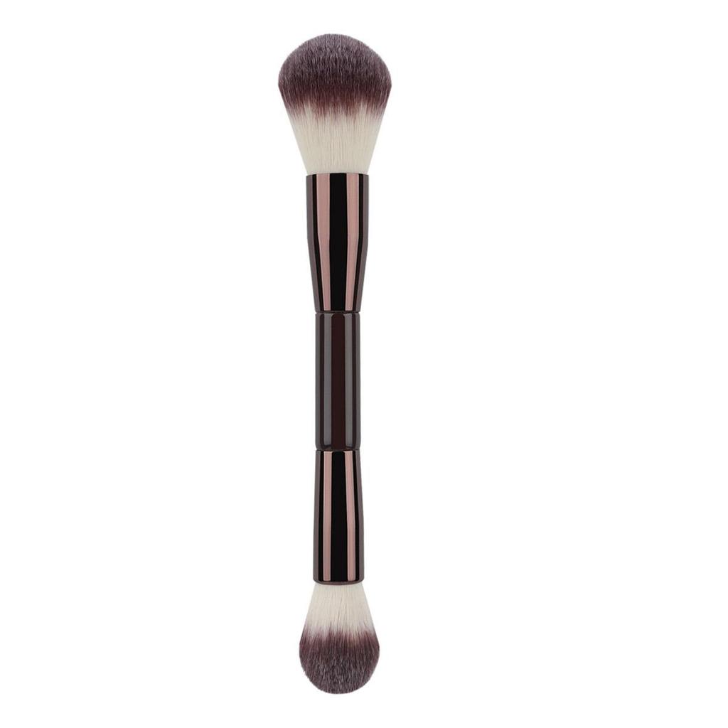 Pinceau de maquillage à double extrémité: Pinceau Doux à Poils pour Fond de Teint, Contouring, Poudre & Flamme pour une Utilisation Beauté Multifonctionnelle