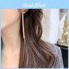 Long Alloy Earrings With Chain Tassel Design For Modern Unisex Fashion And Party Accessory