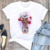Women's plus Size Floral Print Loose T-shirt Short Sleeve Aesthetic Harajuku Y2k Gothic Tee Summer Polyester Fabric Fashion