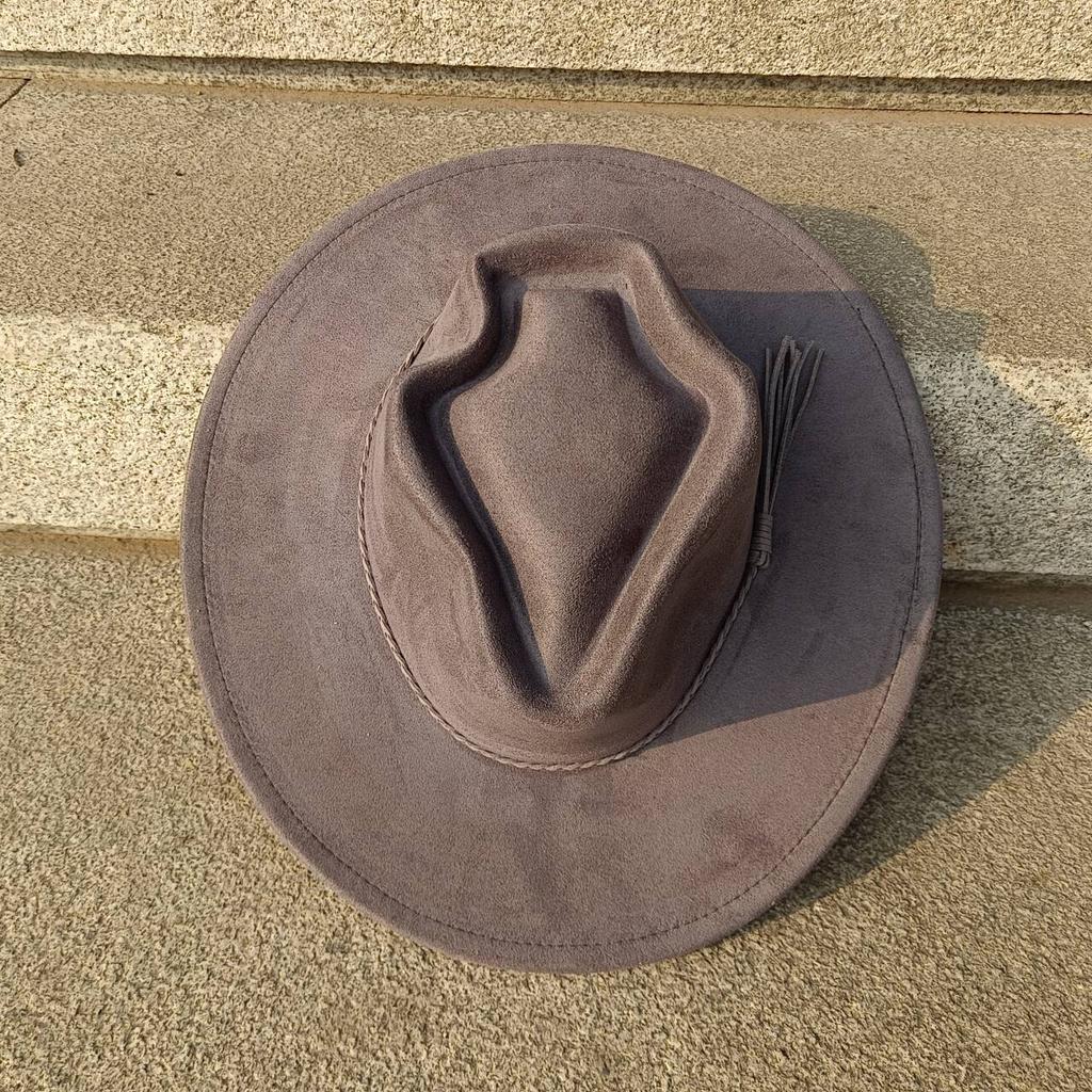 Heart Vegan Suede Hat Blank with Logo Engraving Autumn/Winter Hats for Men and Women Hat for Burning Heart Wide Brim Hat
