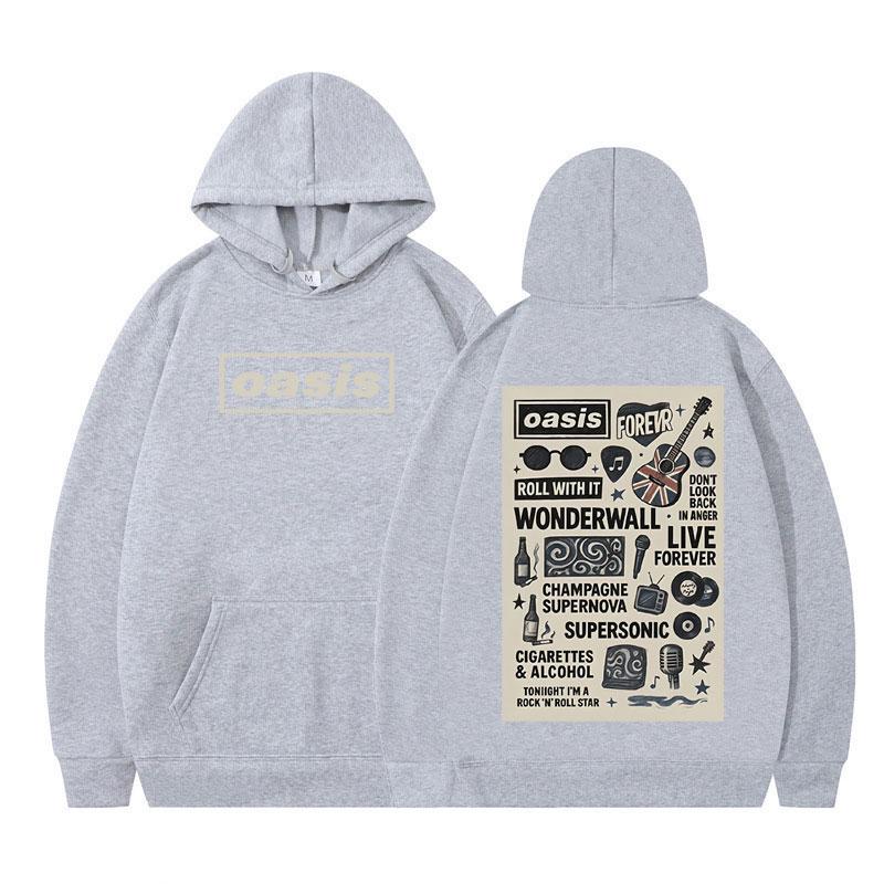 O-Oasis British Rock Band 2025 Graphic Hoodie Men Women Hip-hop Long-sleeved Casual Pullover Vintage Winter Casual Sweatshirts