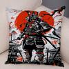 Japan Style Ink Cushion Cover for Sofa Home Double Print Decor Beautiful Scenery Warrior Girl Pillowcase Soft Plush Pillow Case