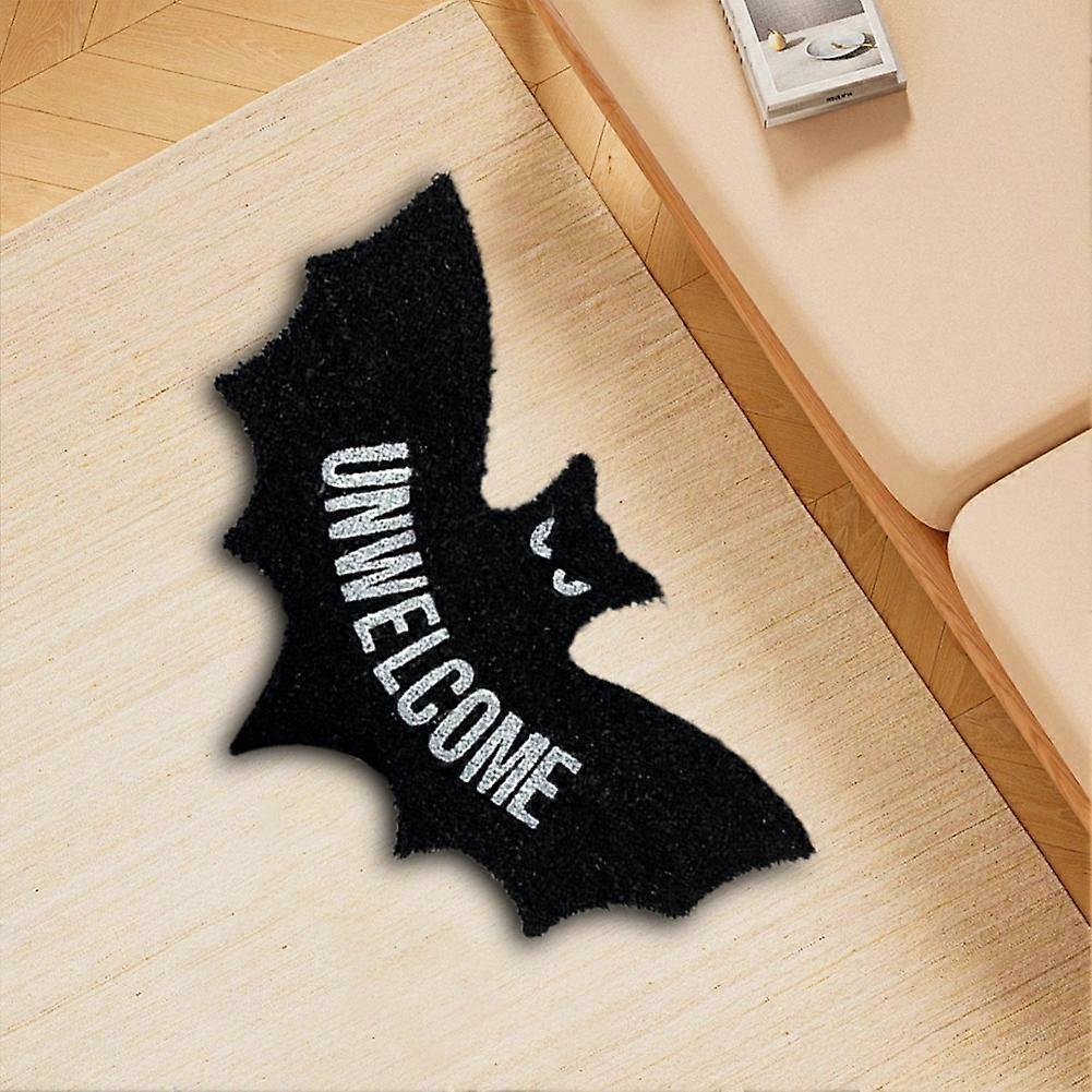 Unwelcome Bat Shaped Mat Spookys Front Door Welcome Mat for Living Room Decor