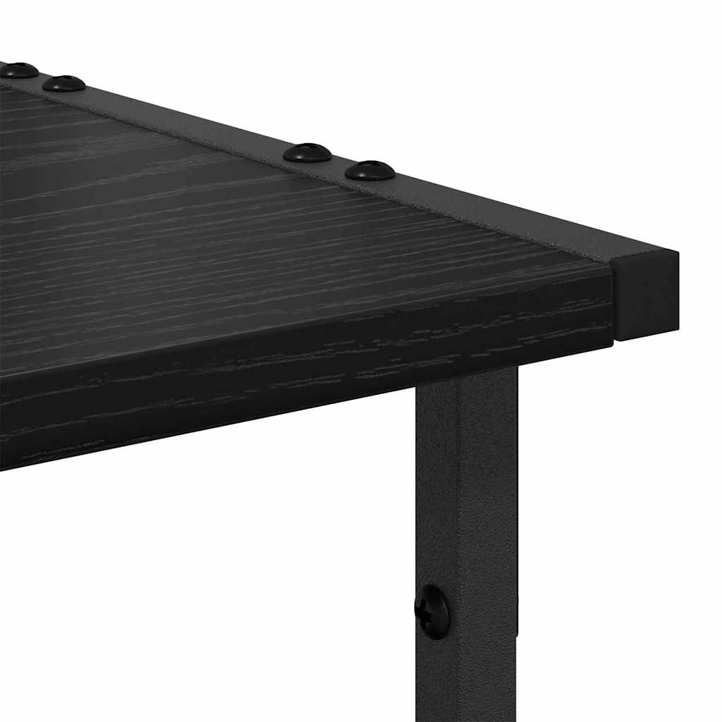 Printer Stand Black Oak Effect 41 x 28 x 33.5 cm