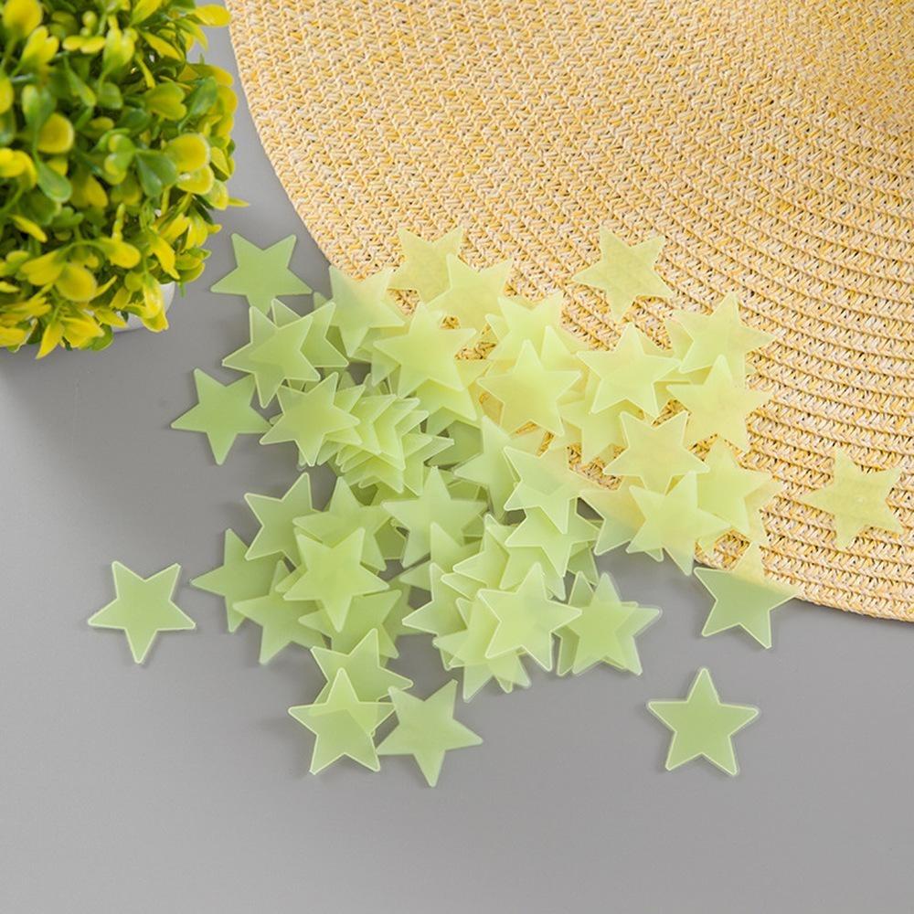 100pcs Romantic Noctilucent Star Shape Sticker Festivel Fluorescent Stickers 3d Wall Decoration