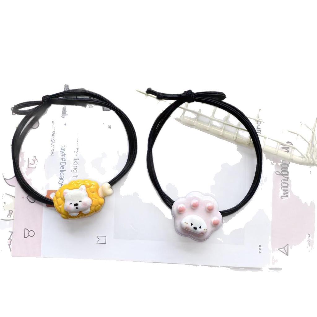 Westie Sweet Cartoon Fluffy Hair Tie - Girlish Rubber Band Headwear Accessory