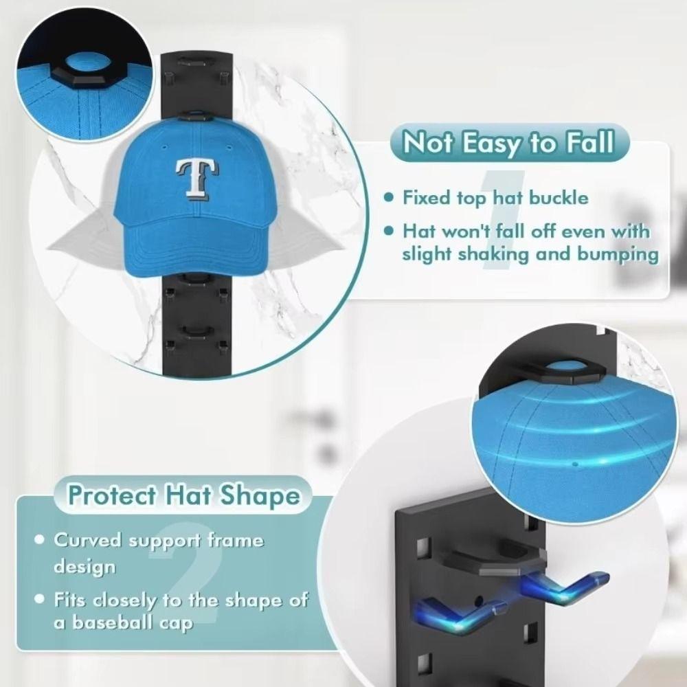 Practical Hat Storage Bracket 9 Grids Hat Display Holder Multifunctional Wall Hat Rack  Headgear