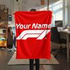 1PC F1 Gear Custom Name Patterned Flannel Blanket Suitable For All Seasons For Home Decor Warmth And Comfort Gifts Holiday Present