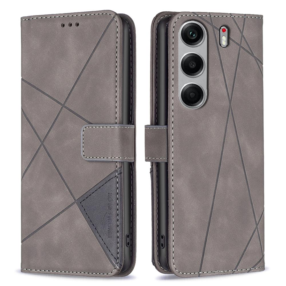 BINFEN COLOR For TECNO Camon 40 Pro 5G Phone Cases Wallet Stand Geometry Imprinted Leather Cover