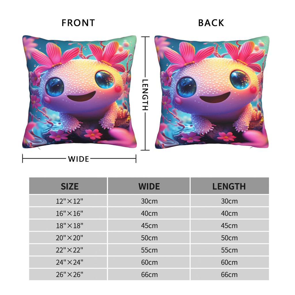 Federa per Cuscino Axolotl Carino Kawaii per Divano Decorazione Casa Federe Stampate Regalo
